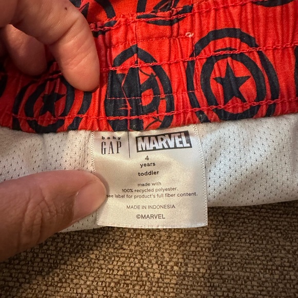 Red Marvel toddler swim trunks - Picture 3 of 3